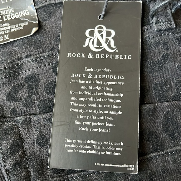 🆕 Rock & Republic Kashmiere Black Leopard Flocked Mid-Rise Legging-IRREGULAR - Picture 6 of 13